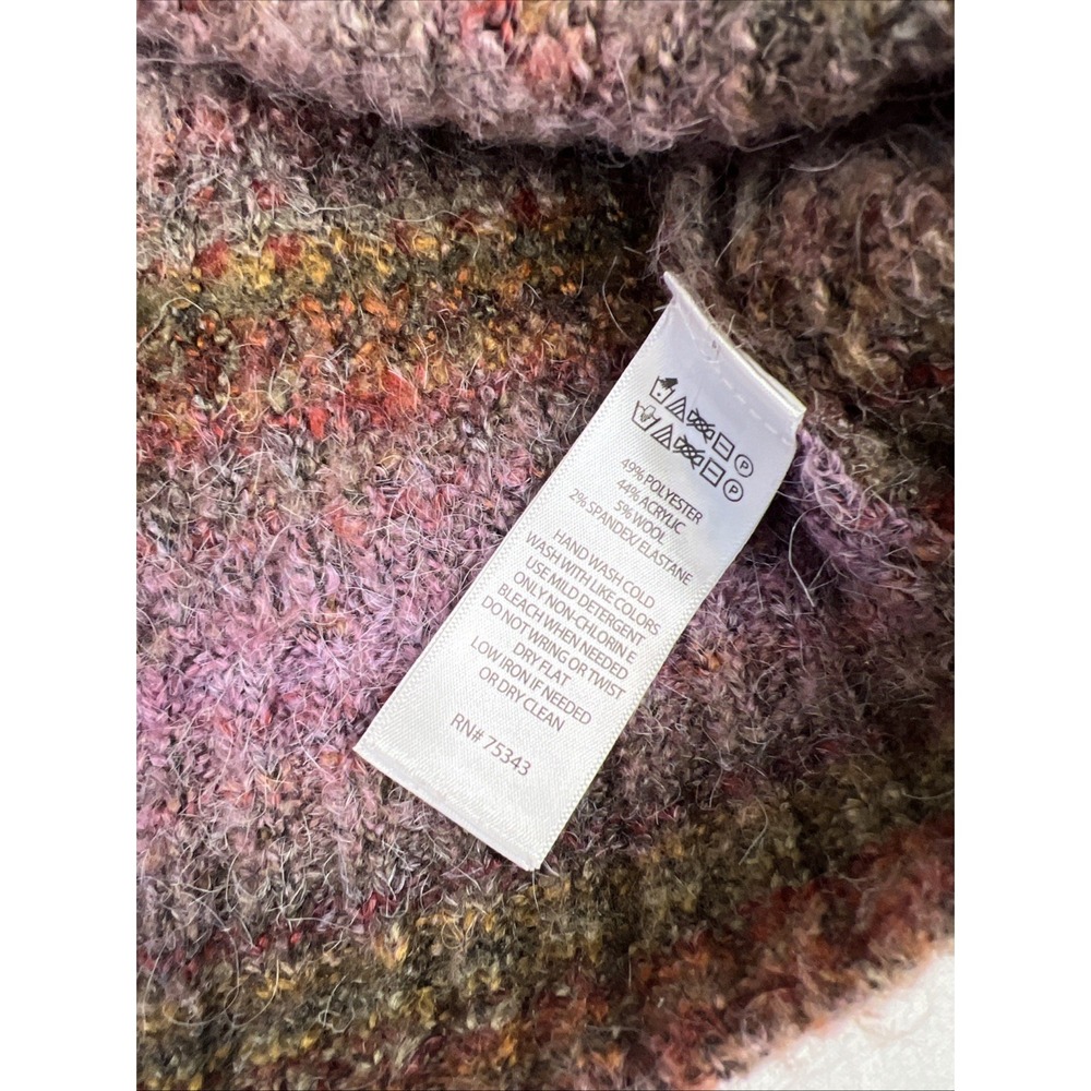 Christian Siriano Purple Marled V-Neck Button Up Cardigan Sweater, Large - Picture 6 of 8